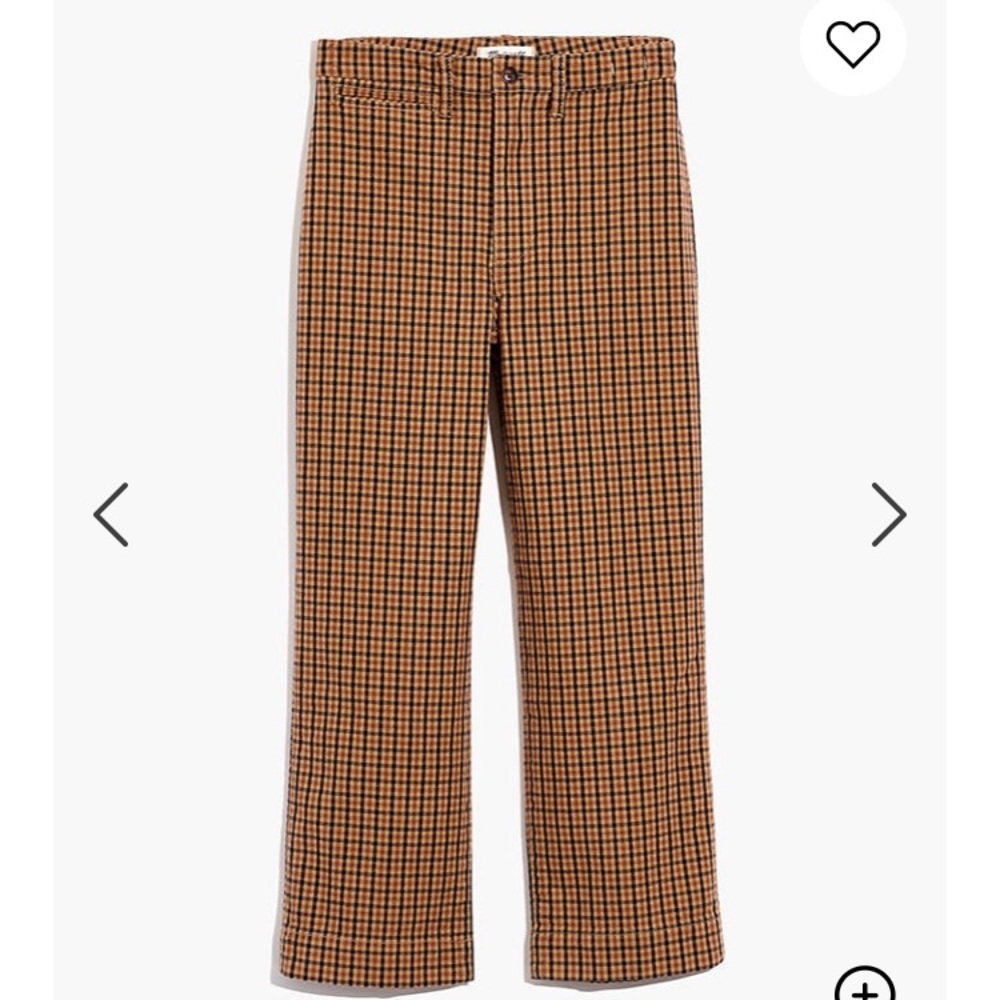 Madewell slim Emmett wide leg crop in check